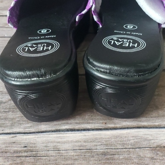 Heal USA Abby purple & gray slip on black wedge - Picture 7 of 8
